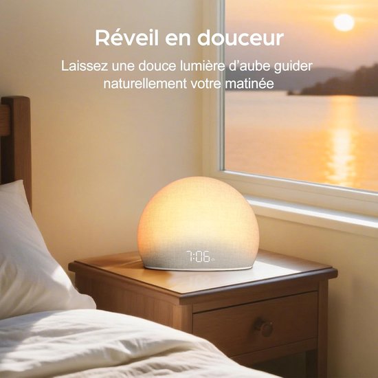 Wekker met Licht - Wake-up lamp - Natuurlijk Wakker Worden - 20 Slaapgeluiden - Niet gespecificeerd - Wit — afbeelding 2