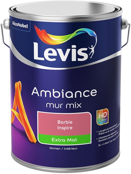 Pot de peinture Levis Ambiance mur mix, couleur Barbie Inspire, Extra Mat.