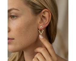 Top 10 Oorbellen 2026: Lundholm Elvine Oorbellen Dames Goudkleurig – Premium Stainless Steel Jewellery Gold PVD Plated – Geometrische Oorbellen – Minimalistische Statement Oorbellen my – 2 cm – Scandinavisch Design
