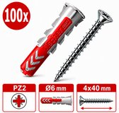 Fischer pluggen Duopower 6x30 & Tornitrex kruiskop schroeven | 100 sets