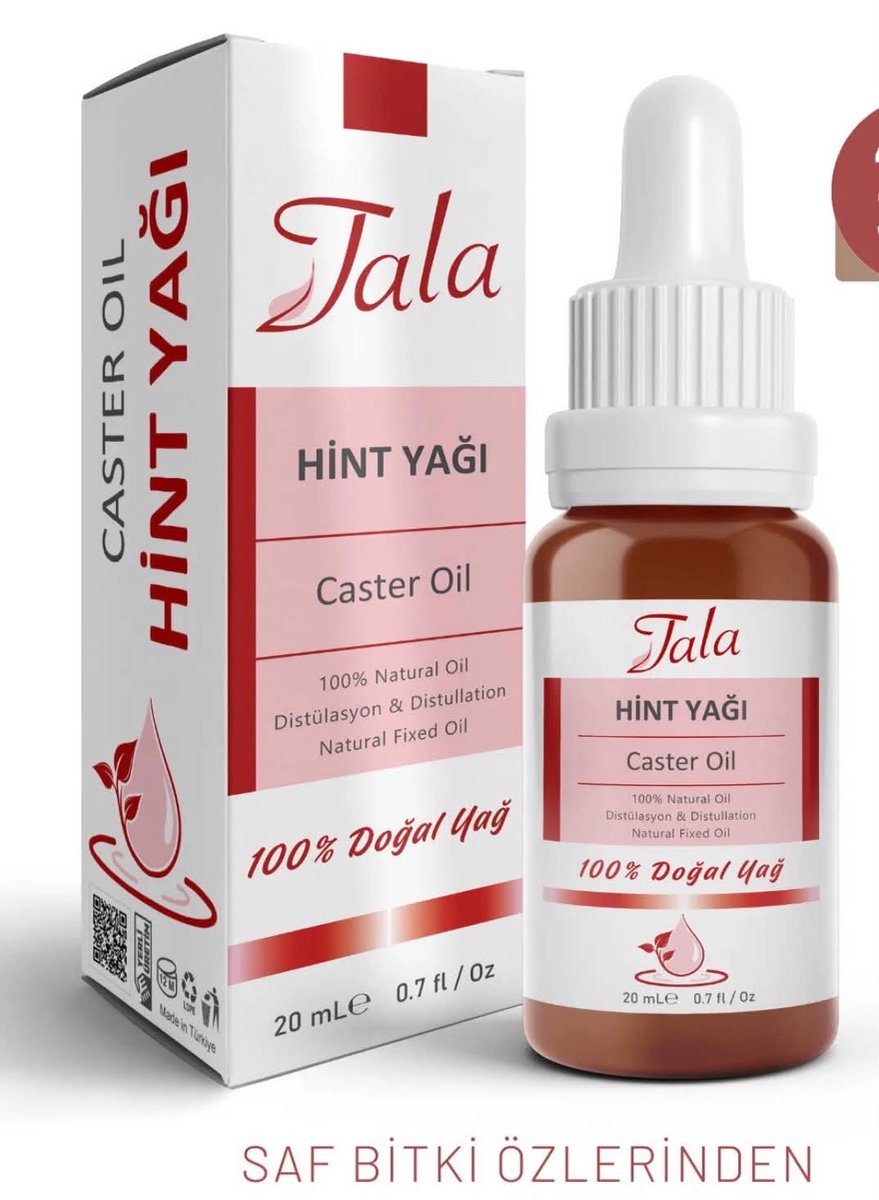 Tala Hint Yağı Castor Olie 20 ml – 100% Pure Ricinusolie – Koudgeperste Natuurlijke Haar- en Huidolie
