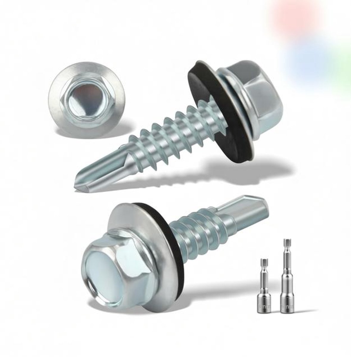 ElleMooi 300 stuks zelftappende dakschroeven 4,8 x 19 mm – verzinkt stalen zeskantkop met afdichtring – voor metalen dakplaten, golfplaten en plaatwerk