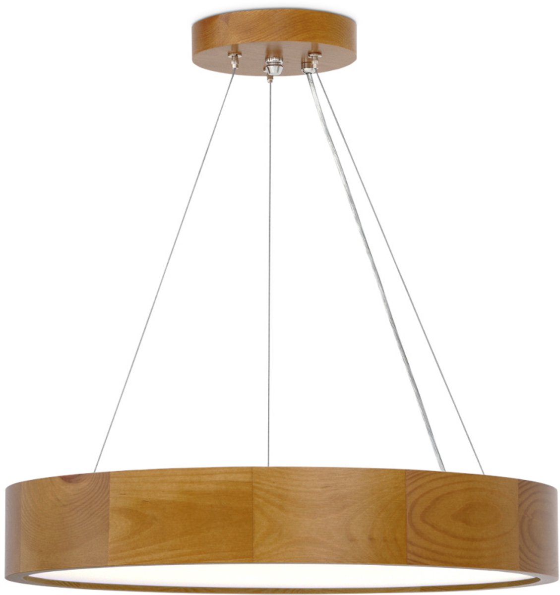 KETER LIGHTING Madera Long XL Natural Hanglamp 3xE27 – Natuurlijk Hout & Melkglas – Ø47,5 cm