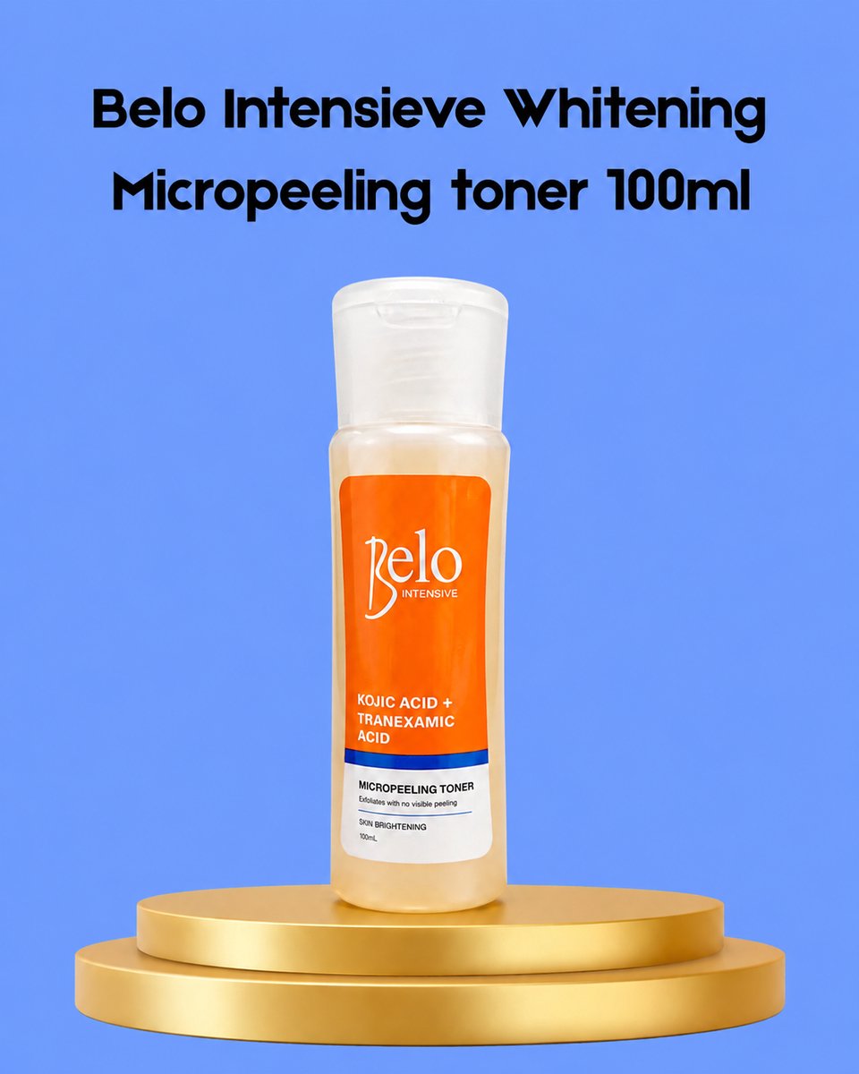 Belo Intensive Whitening Micropeeling Toner – 100 ml – Verhelderende & Exfoliërende Huidtoner – Helpt Donkere Vlekken te verminderen, Egaliseert de Huidtint & Bereidt de Huid Voor op Hydratatie – Voor een Gladde, Stralende & Gezonde Teint