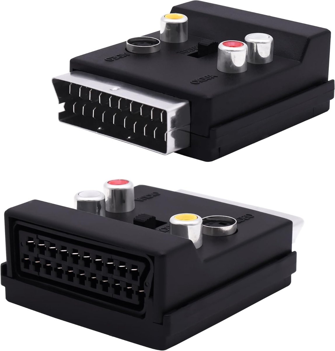 SCART Adapter met S-Video en 3 RCA - Switchable SCART voor RGB, Composite Video en Stereo Audio