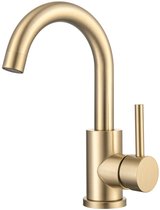 LOMAZOO Wastafelkraan Lysa - Badkamerkraan - Wastafelkraan RVS - Goud
