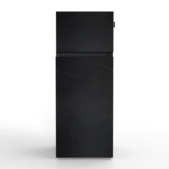 NUNKI MEDIUM-AKEL / Dubbel-Deurs Koelkast, E Klasse, 206l, Zwarte Marmerlook Kelya, Satin (ALL sides)