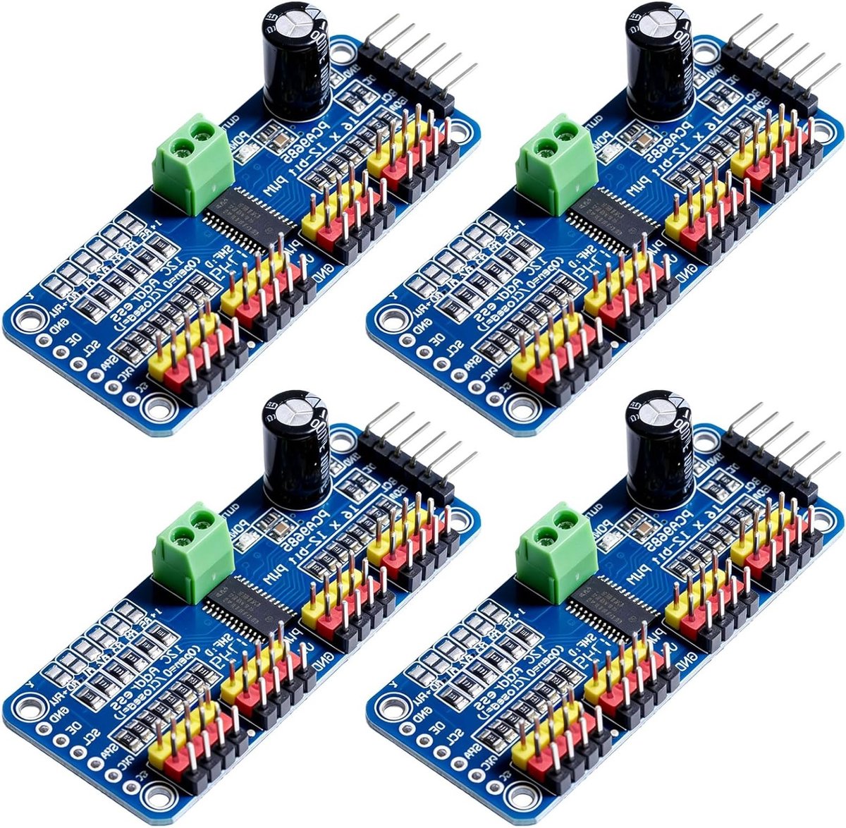 16 Kanaals I2C PWM Servo Motor Driver Module, PCA9685 12 Bit PWM Controller voor Robotica en Elektronische Toepassingen