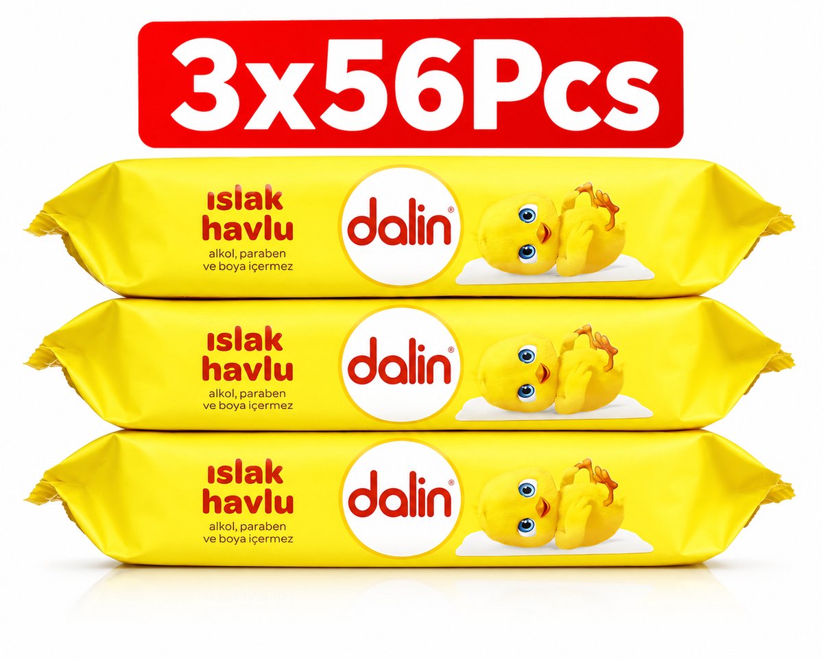 Dalin Natte Doekjes voor Gevoelige Huid 56*3 – 168 Stuks Islak mendıl-baby wipes X3