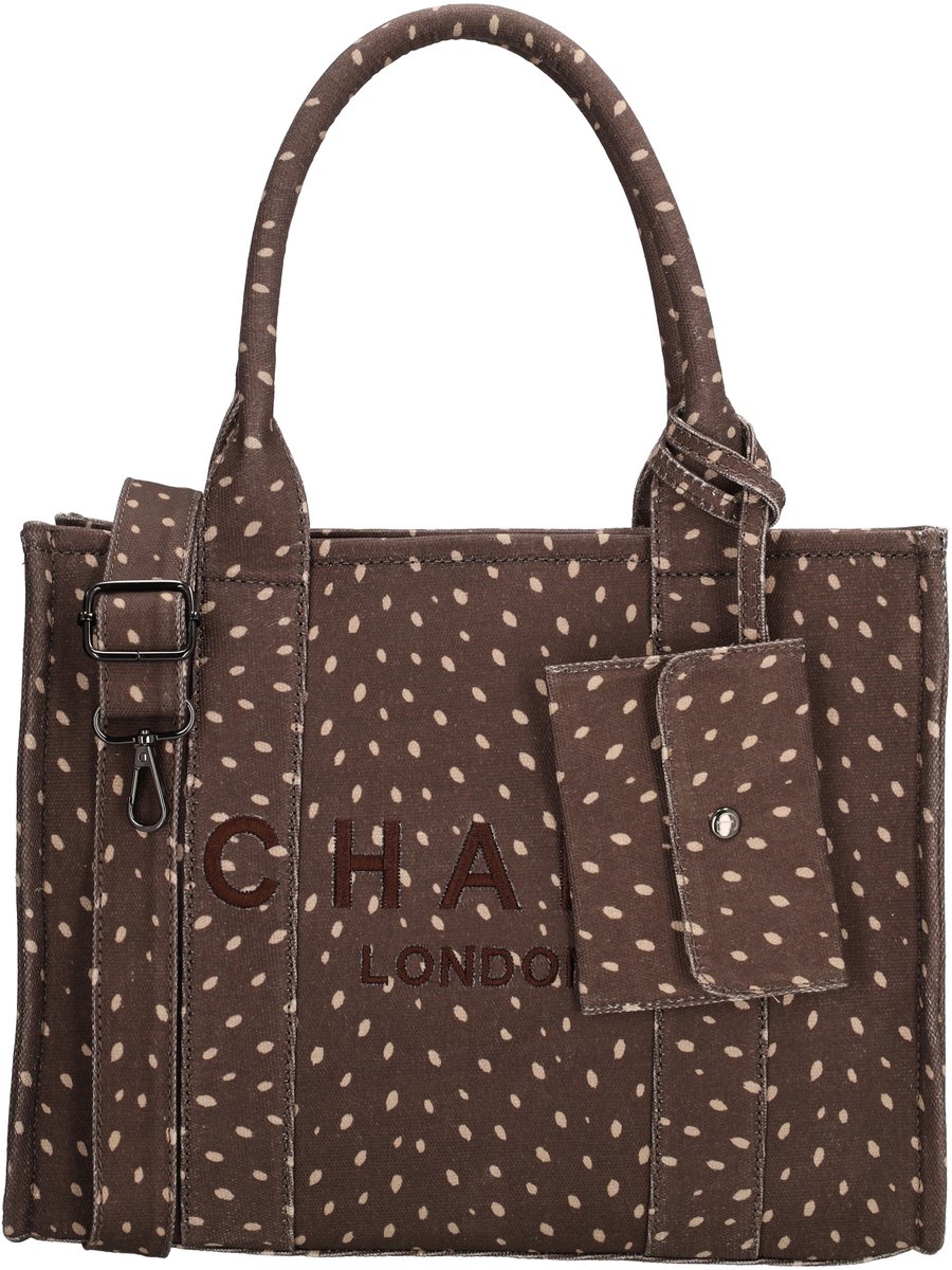 Charm London Bond Avenue Shopper - Nylon Shopper - Print - Schoudertas - Verstelbare Schouderband - Dames Tas - Tote Bag - Dames Tas - Hert