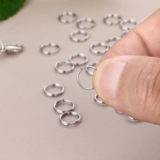 30 Stuks Dubbelgebogen Ringen 8mm RVS Open Veerring voor Sleutelhangers, Kettingen en Armbanden - Perfect voor DIY Sieraden Maken — afbeelding 3
