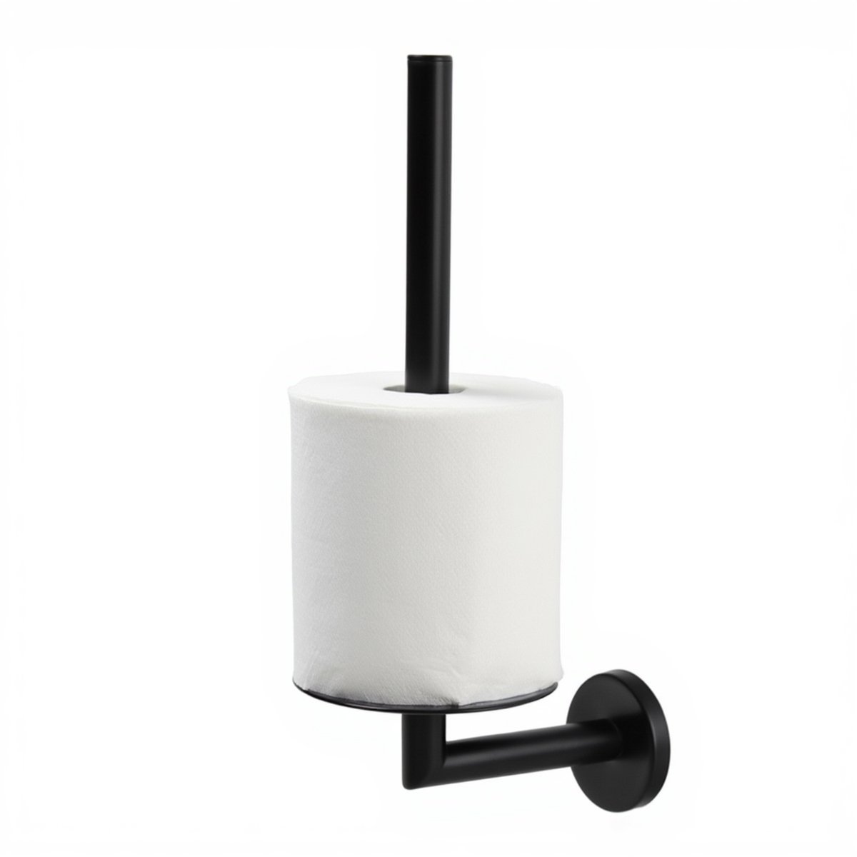 HUSH Living - Reserve toiletrolhouder - wandmontage - geschikt voor 2 rollen toiletpapier - inc. 3M tape en schroeven - RVS geborsteld - Zwart