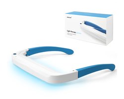 Mecura Lichttherapiebril met Timer - Daglichtlamp 10.000 Lux - Lichttherapie Lamp Bril tegen Winterdepressie - Daglichtbril - Lichtbril - Lichttherapielamp - Zonlicht Lichtlamp - SAD Lamp - Blauw Licht - 100% UV Vrij - CE-markering