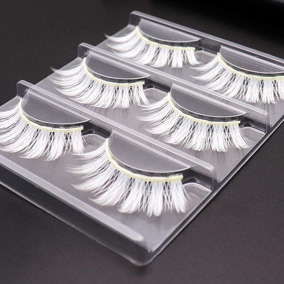 Dailygoods- Valse Wimpers Wit - Lange/Krullende Wimpers - Cosplay Make-up - Lichtgewicht Vezels - Eenvoudige Toepassing - 1/3 Paar - Nep Wimpers