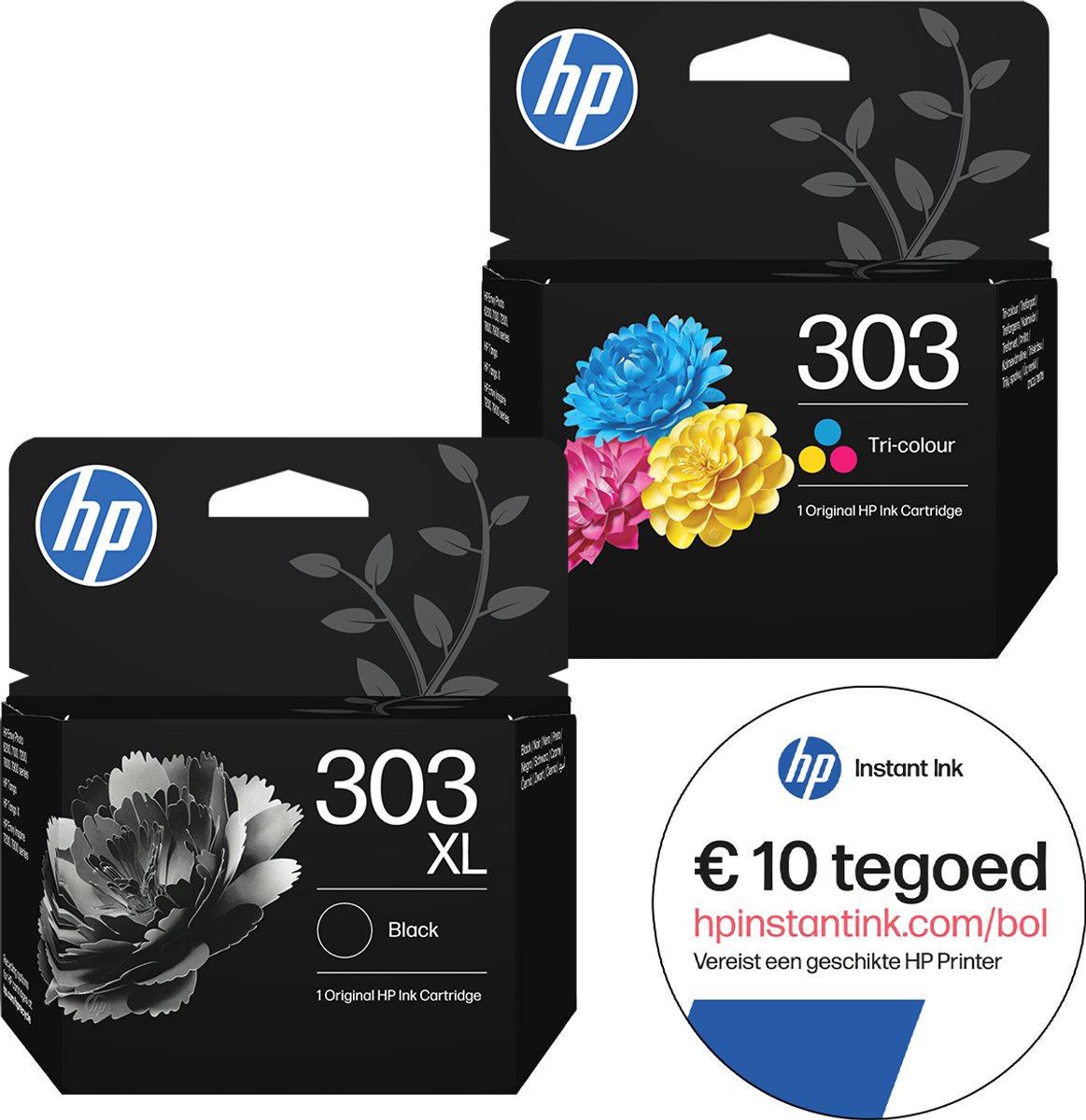 HP 303 - Inktcartridge - Origineel - 303XL Zwart & 303 Kleur + Instant Ink tegoed