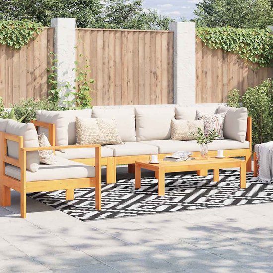 vidaXL - Buitenkleed - ARAKIL - 190x290 - cm - PP - wit - en - zwart van VidaXL — afbeelding 3