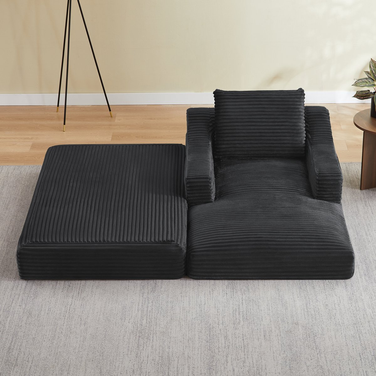 MIVRAY Loungestoel 120x80 cm - Uitschuifbaar Tot Logeerbed - Voor Woonkamer En Slaapkamer