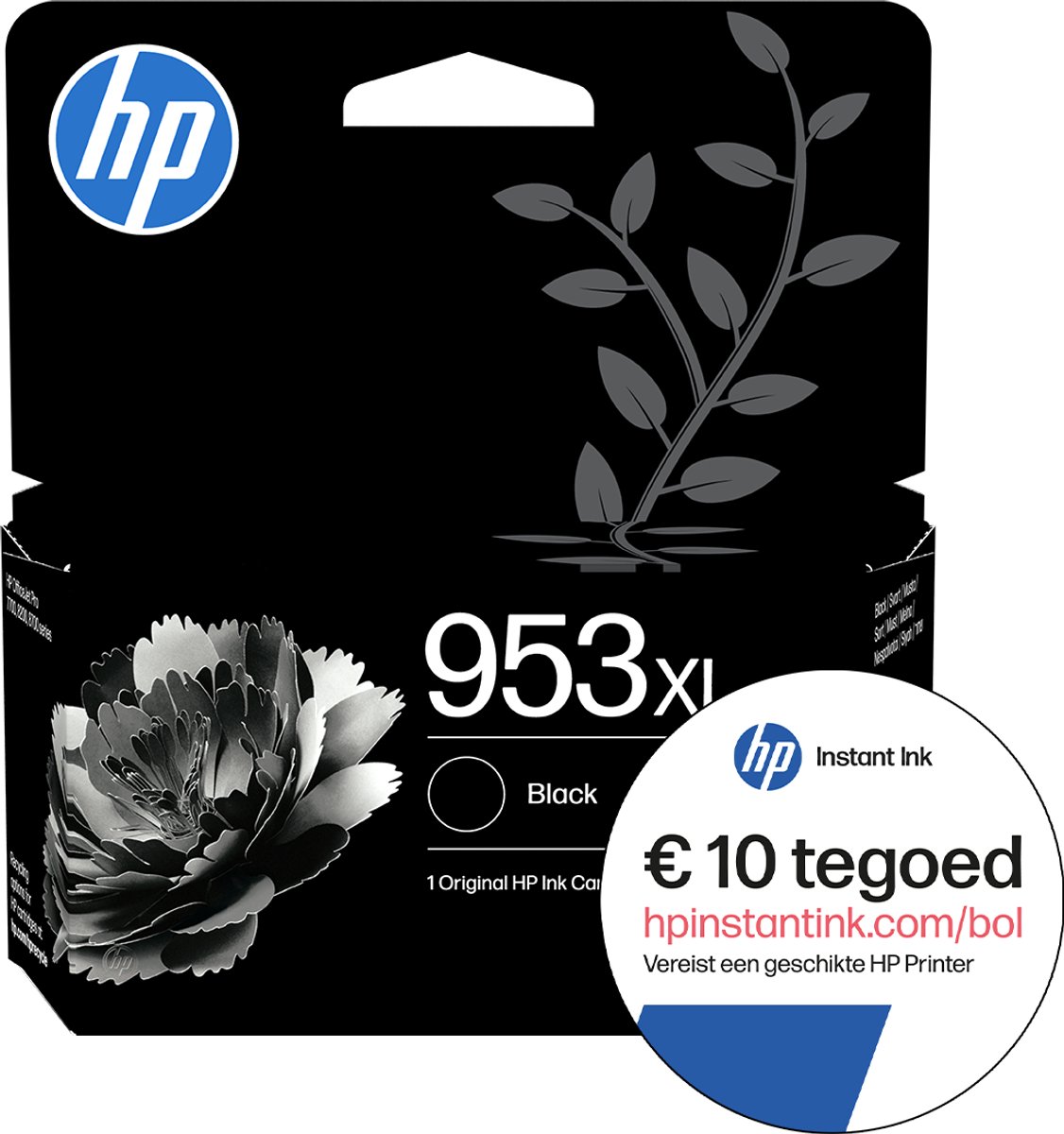 HP 953XL - Inktcartridge - Origineel - Zwart + Instant Ink tegoed