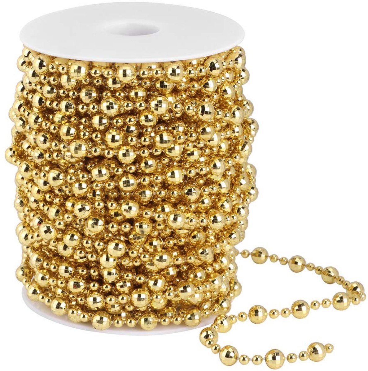 Dailygoods- Parelsnoer 20m - Luxe Kunstmatige Parels - Goud/Zilver - Flexibel - Lichtgewic