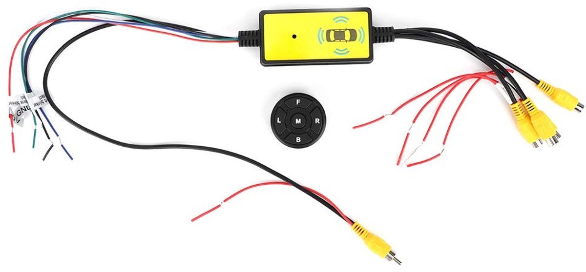 Dailygoods- Video Switcher 4 Ingangen 1 Uitgang - 360 Graden Panoramische Camera - Afstandsbediening - Instructies - Praktische Converter voor Auto - Videoswitch