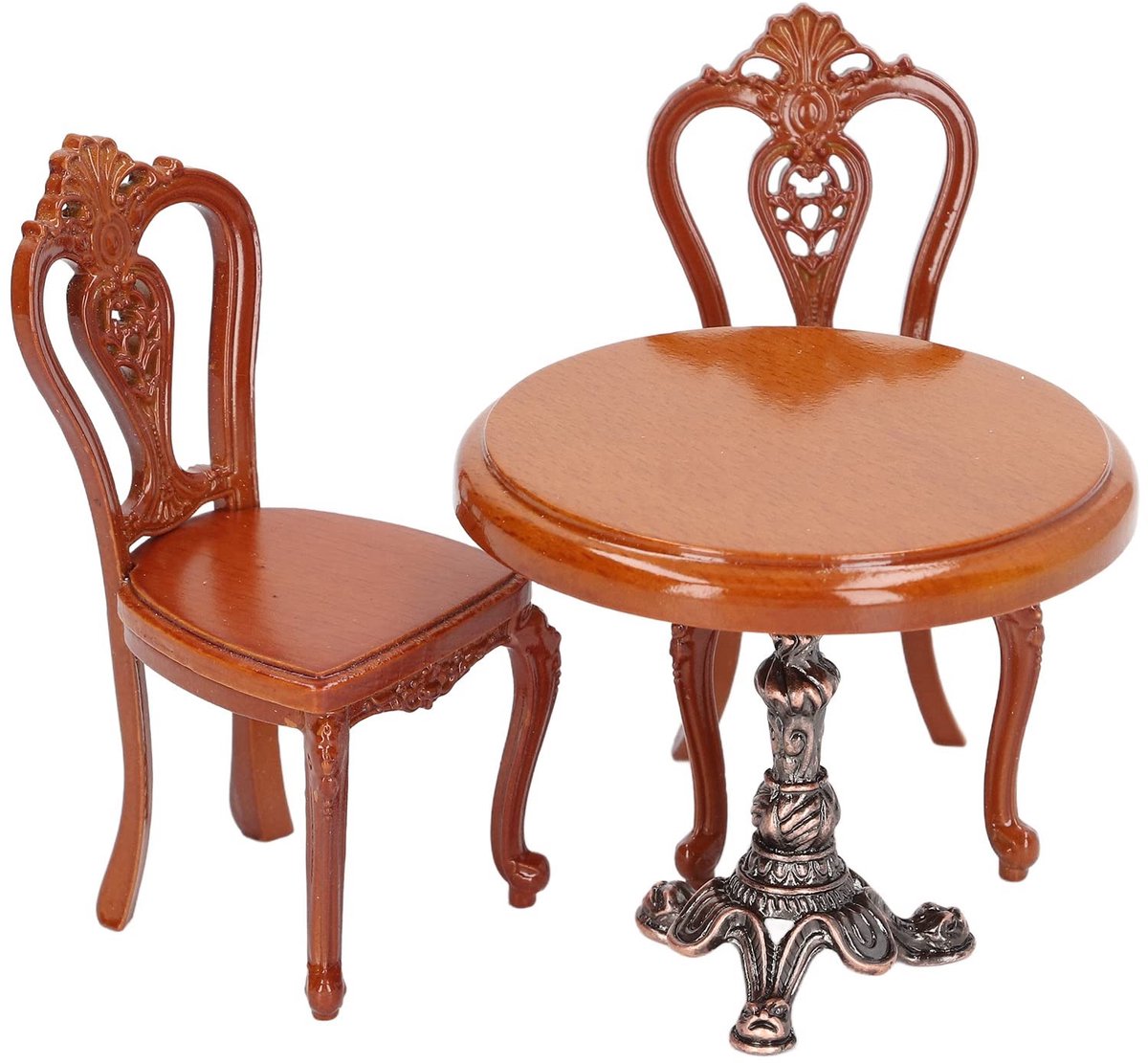 Dailygoods- Eettafel Mini-formaat - Eettafel met Stoelen - Poppenhuis Meubels - Nostalgisc