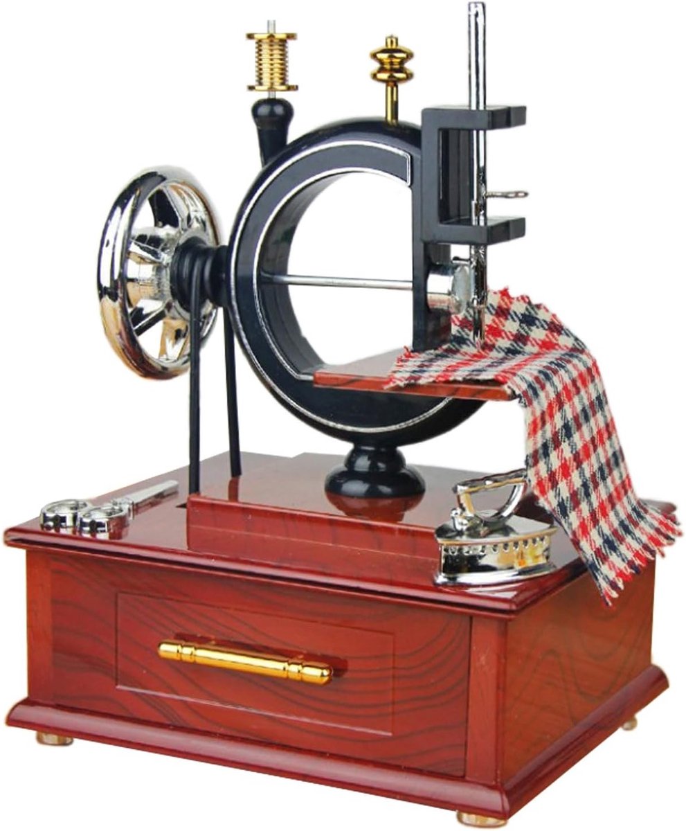 Retro Muziekdoos in de Vorm van een Mini Naaimachine, Perfect als Cadeau voor Verjaardagen en Bruiloften, Uniek voor Woondecoratie en Verzamelobjecten