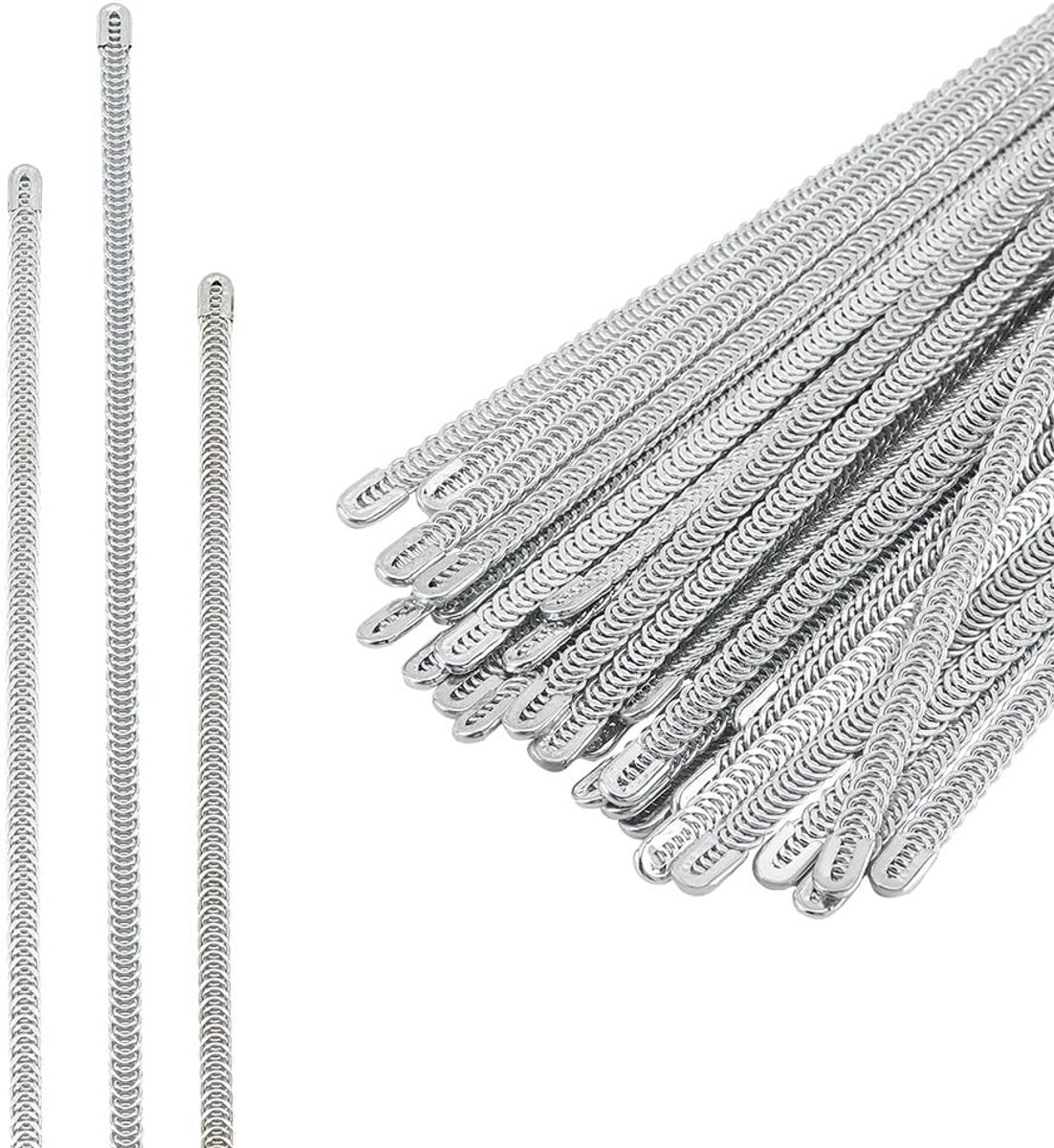 Dailygoods- Corset Boning 36 Stuks - Roestvrij Stalen Spiraalvormig - 23/25/28cm (9/10/11 inch) - 6,5mm Breed - Kwaliteitsmateriaal - Voor Naaien en Doe-Het-Zelf Projecten - Corsetstaal