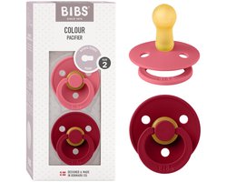 Bibs Colour Fopspeen - 6-18 mnd - 2-pack - Rond - Coral/Ruby