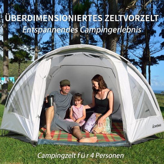 4-persoons campingtent 3-4 seizoen waterdicht 5000 mm tent koepeltent met luifel lichtgewicht wandeltent outdoor iglo tent festivaltent van Merkloos — afbeelding 5