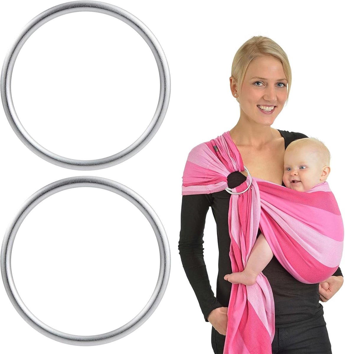 Draagringen Baby - Draagband Ringen - Comfortabel Dragen - Aluminium Legering - 2 Stuks - Beige