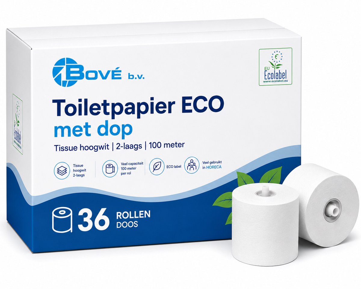 Toiletpapier 36rollen tissue doprol 100meter 2laags blanco