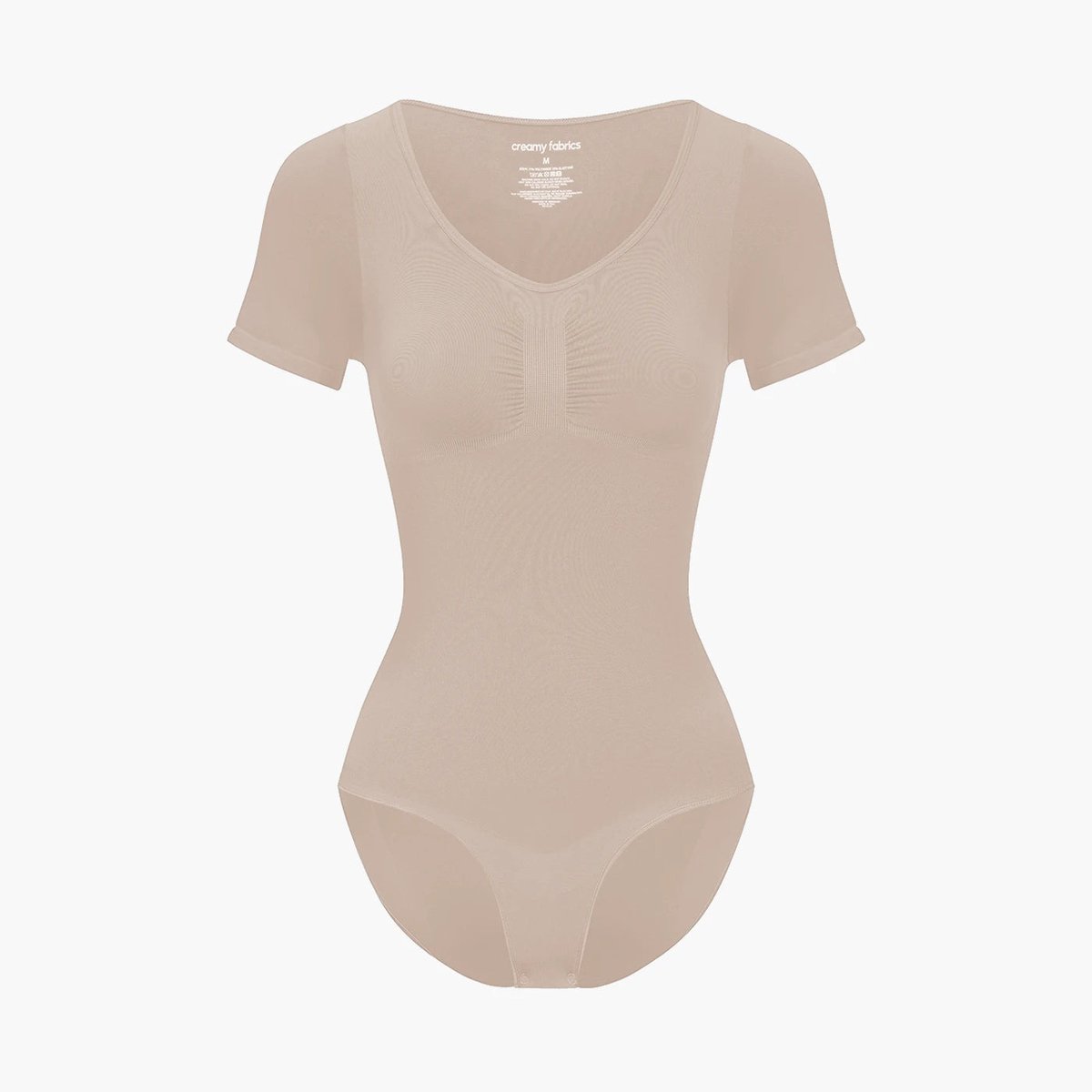 cfab by creamy fabrics Creamy Fabrics - T-Shirt Sculpting Shapewear Bodysuit Met Slip - Anti-Zweet - Ultra Zacht - Comfortabel - Sculptend - Perfecte Pasvorm - Beige - L