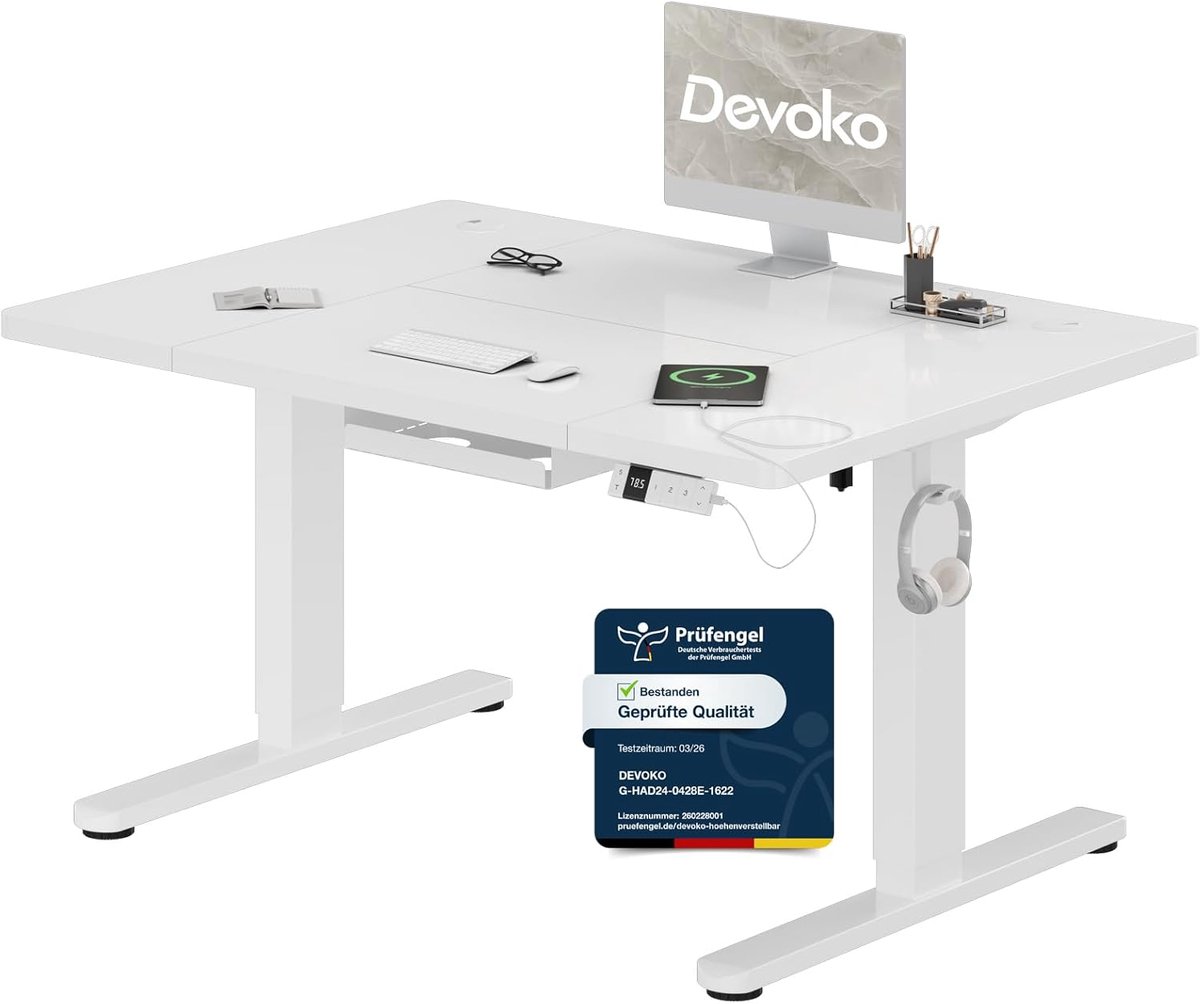 Compact Elektrisch Zit-Sta Bureau 120x80 cm met USB-C & USB-A Oplaadpoort, 3 Memory Functies, Anti-Collision & Kabelmanagement – Ergonomisch Home Office Bureau