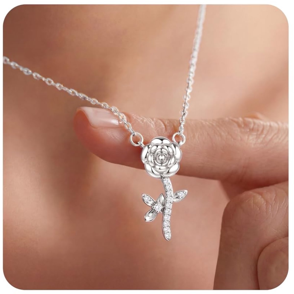 Dailygoods- Ketting Elegante Rozenmotief - Sieradendoos - Sieraden