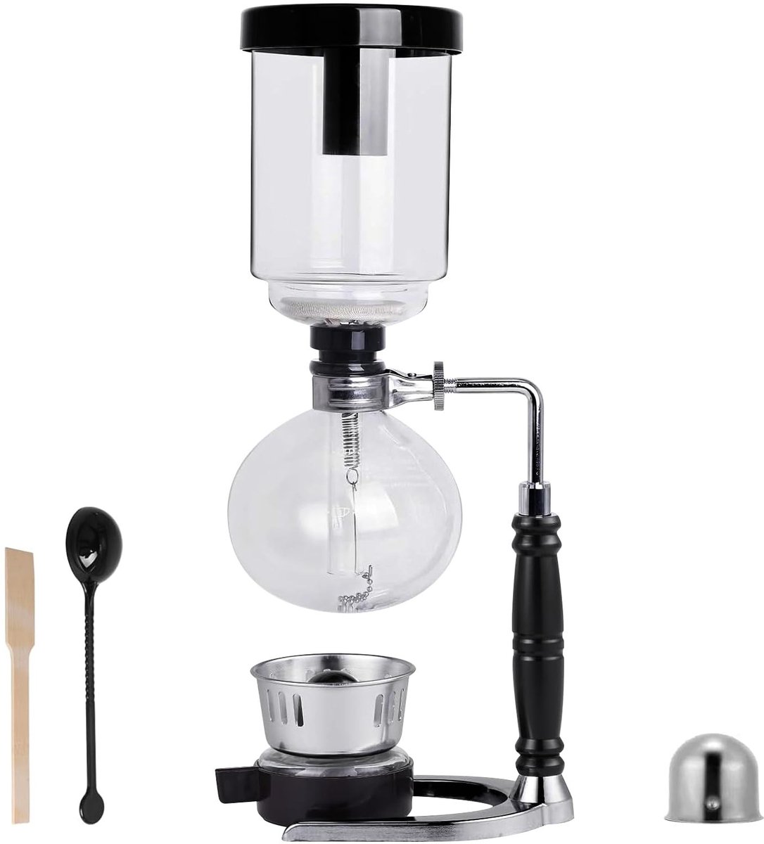 Dailygoods- Koffiezetapparaat vacuüm - Hittebestendig Glas - 5 Kopjes - 600 ml - Roestvrij Staal - Inclusief Filterpatroon - Vacuümkoffiemaker
