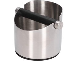 Dailygoods- Afklopcontainer Roestvrij Staal - Slagcontainer - Zeefhouder - Koffiedik Bak - Koffiestamper Mat - Ergonomisch Ontwerp - Koffiedikbak