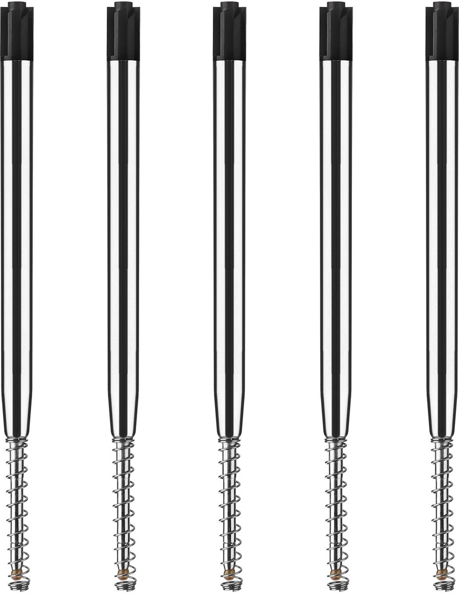 Dailygoods- Balpenvullingen 0,7 mm - 5 Stuks - Metalen Vullingen - Intrekbare Vullingen - School/Kantoorbenodigdheden - Duurzaam en Glad - Navullingen