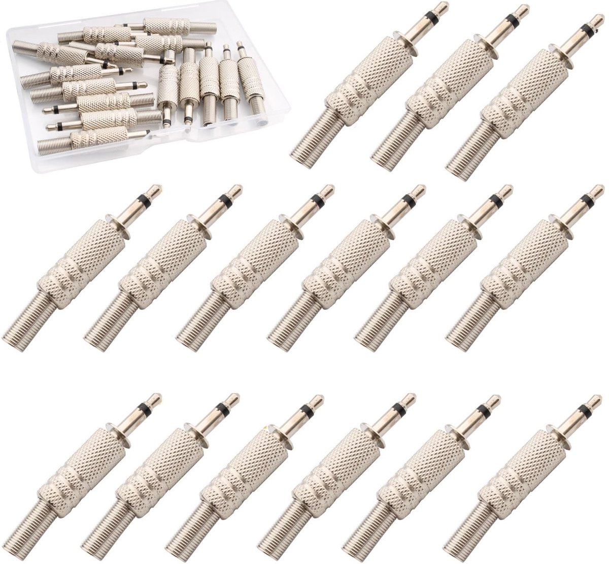 Dailygoods - 15pcs 3.5mm Mono Plug Soldering - Vervangende Audio Jack voor Hoofdtelefoon