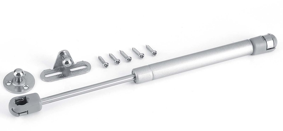 Dailygoods- Gasveer 80N - Gasveren - Lift Ondersteuning - Dekselsteun - Keukenkastdeurscharnier - Totale lengte 26,3 cm