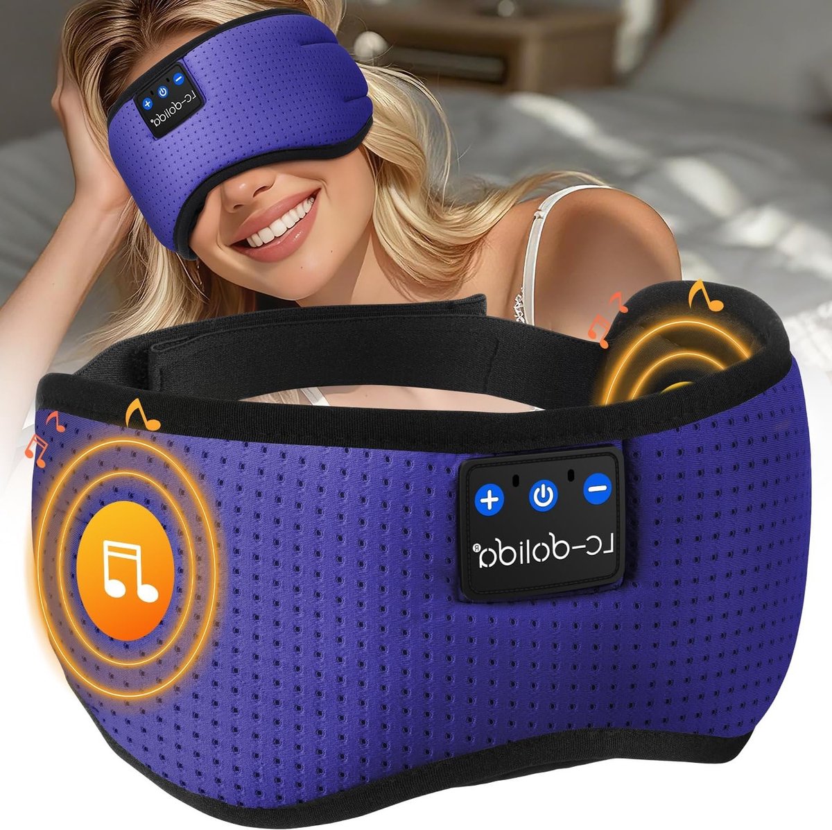 Bluetooth Slaapkoptelefoon en Oogmasker voor een Ononderbroken Nachtrust, 15 Uur Afspelen, Inclusief Reiszak en Oordopjes voor Yoga en Naps