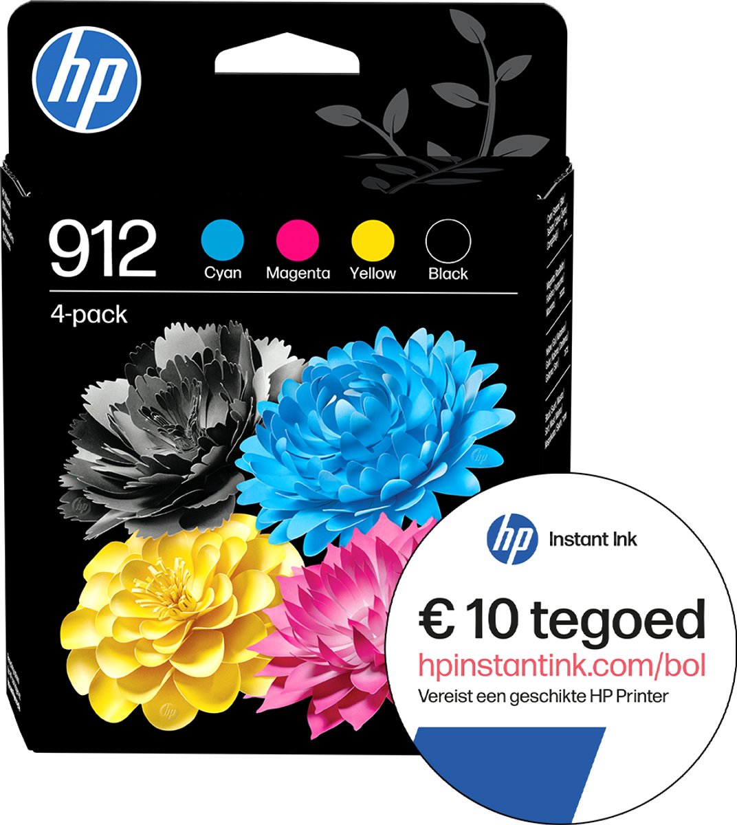 HP 912 - Inktcartridge - Origineel -Standaard capaciteit - Kleur + Instant Ink tegoed