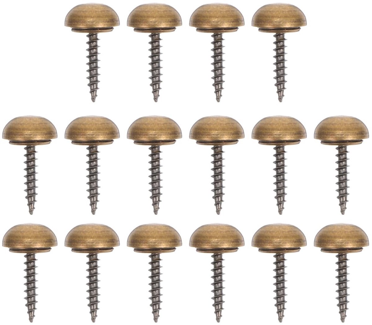 VLEMICO- Spiegelnagels 16 Stuks - Zelftappende Schroeven - Messing Metaal - Robuust Koper - Voor Reclameborden - Duurzaam en Praktisch - Meubelschroeven