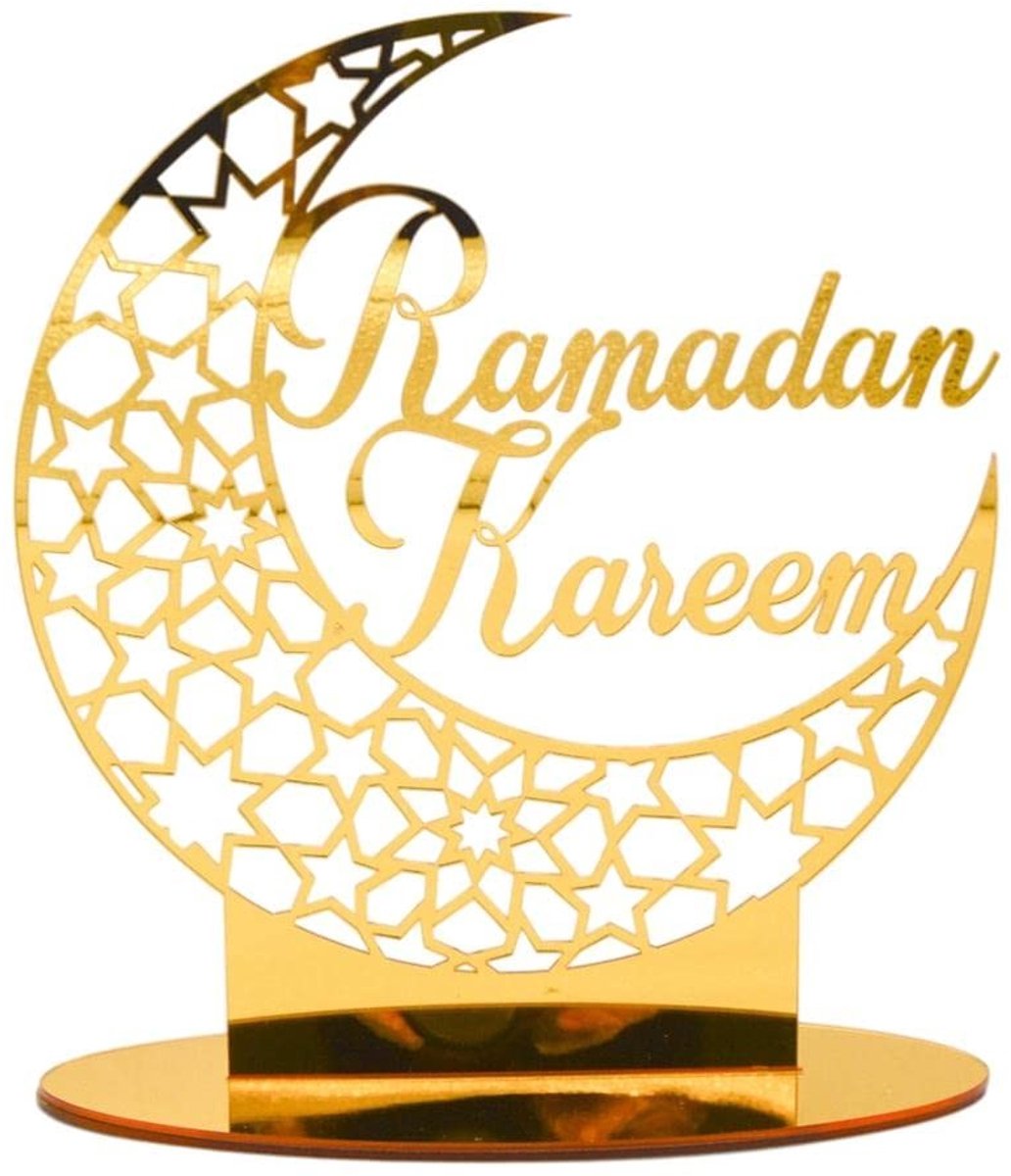 VLEMICO- Ramadan Decoratie Holle Maanvorm - Tafeldecoratie - Tafelversiering - Decoratie voor op Tafel - Eid Mubarak - Mooie Afwerking
