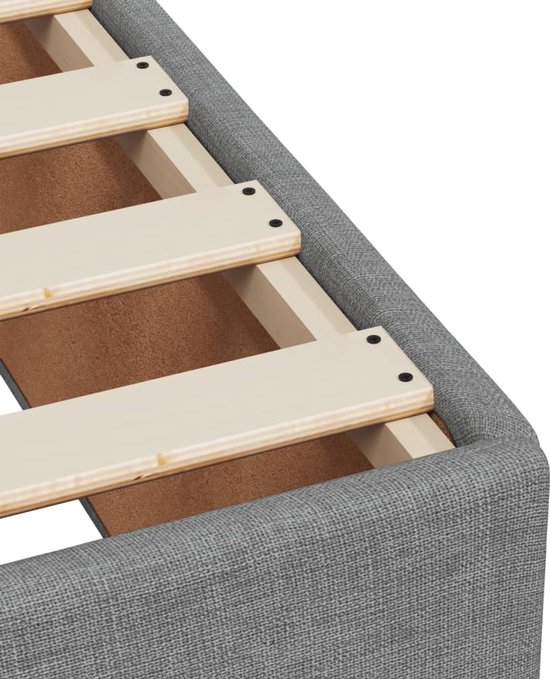 vidaXL - Boxspring - met - matras - stof - lichtgrijs - 90x200 - cm