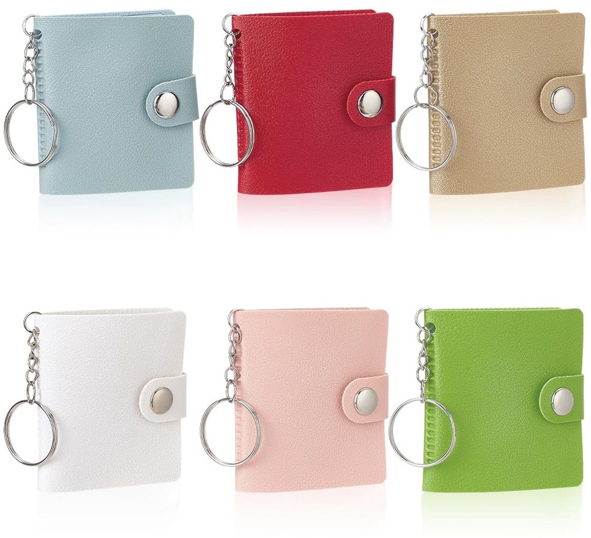 ZEYNOMAX- Fotoalbum Mini - Sleutelhanger - Imitatie Lederen Pocket - 6 Kleuren - Reisgeschenken - 50x63x10mm