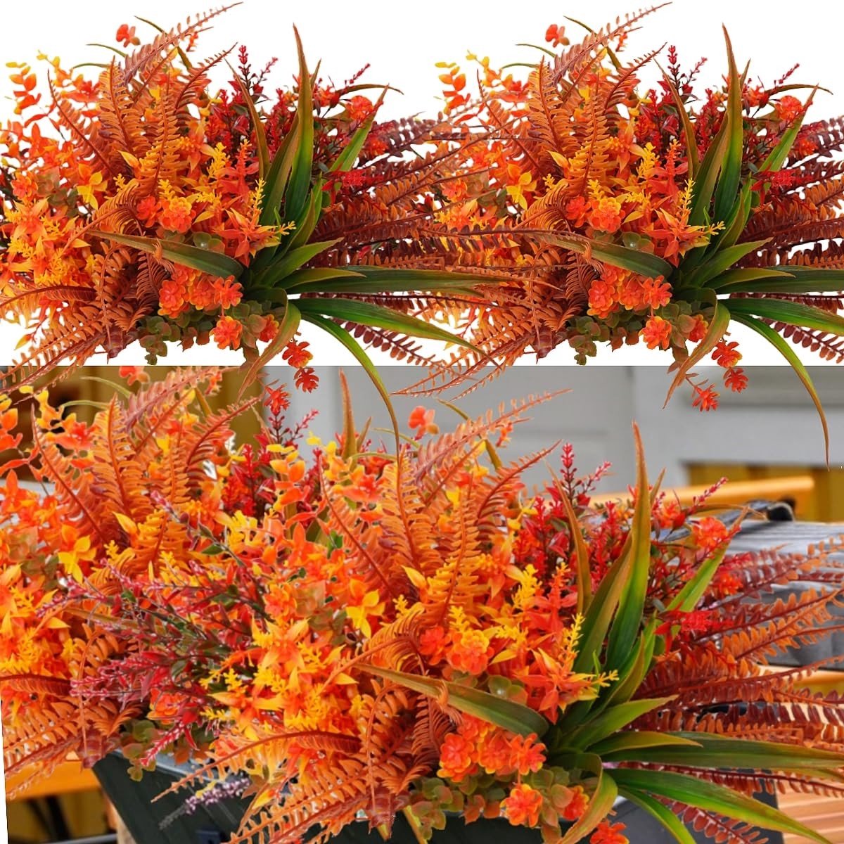 Dailygoods- Kunstbloemen Herfst - 10 Bundels Kunstbloemen voor Buiten - Kunstplanten - Nep