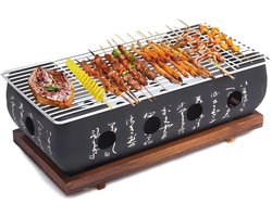 Dailygoods- Barbecue Draagbaar Japans ontwerp - Grillfornuis - Grillplaat - Brandstofreservoir - Aluminiumlegering - 36 x 18 x 13 cm - Grill