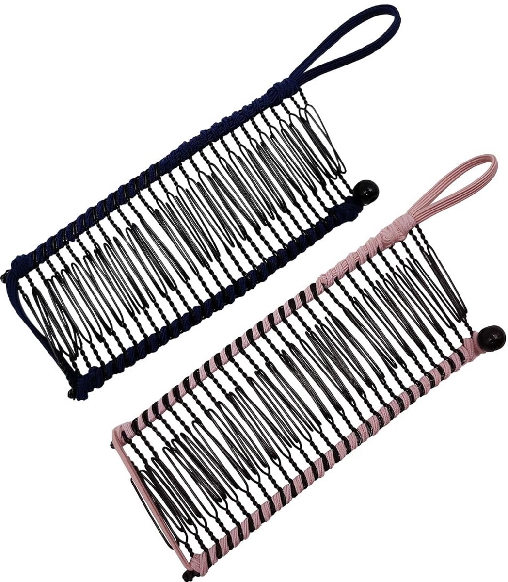 Dailygoods- Bananenhaarspelden 2 Stuks - Antislip - Rekbaar - 30 Tanden - Haaraccessoires - Geschikt voor Dik/Golvend Haar - Haarklem