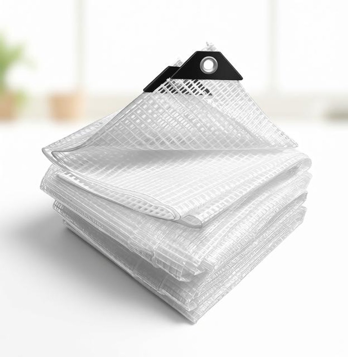 ElleMooi Dekzeil van polyethyleen 180 g/m² waterdicht extra zwaar en robuust met aluminium ogen 4 x 8 m wit