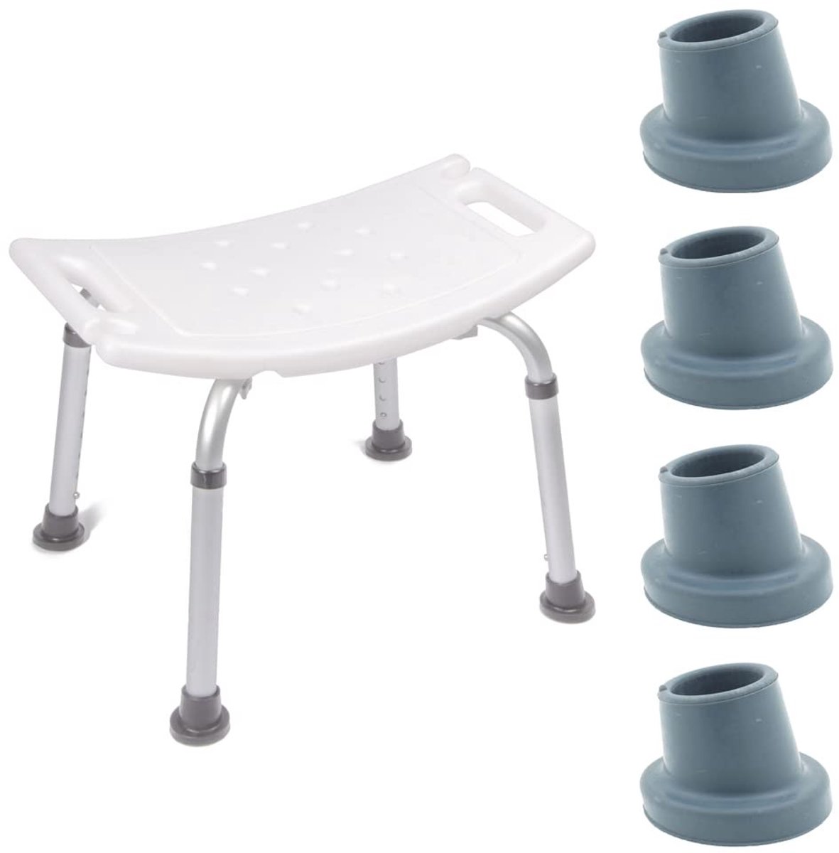 Dailygoods- Rubberen Voetjes - 4 Stuks - Vervangende Voetkappen - Antislip - Duurzaam - Geschikt voor 28 mm Pootdiameter - Versterkt met Metalen Onderlegplaatje - Stoelvoetjes